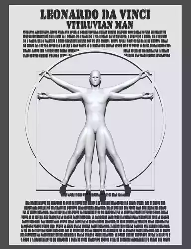 leonardo da vinci vitruvian man 3D model