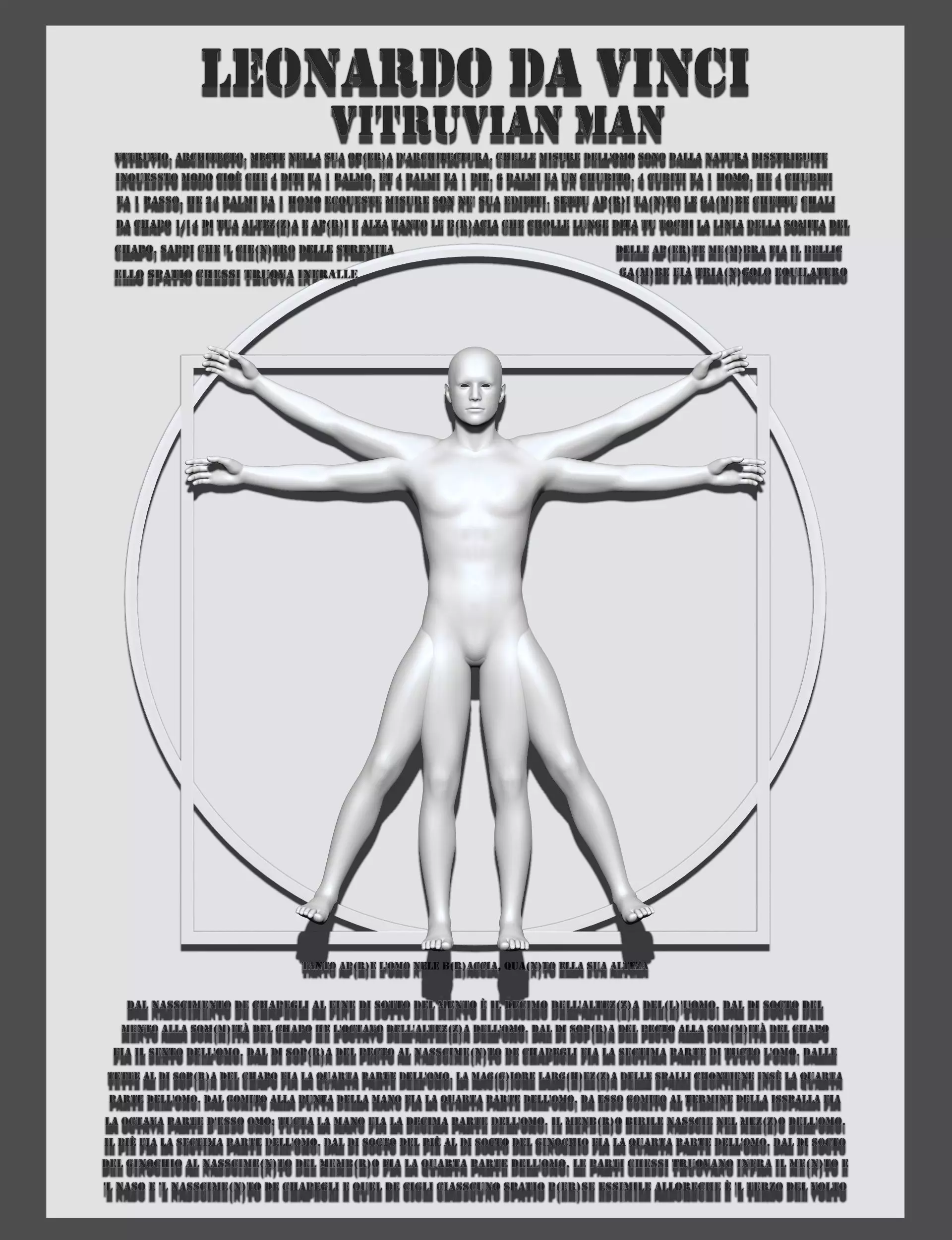 leonardo da vinci vitruvian man 3D model_0