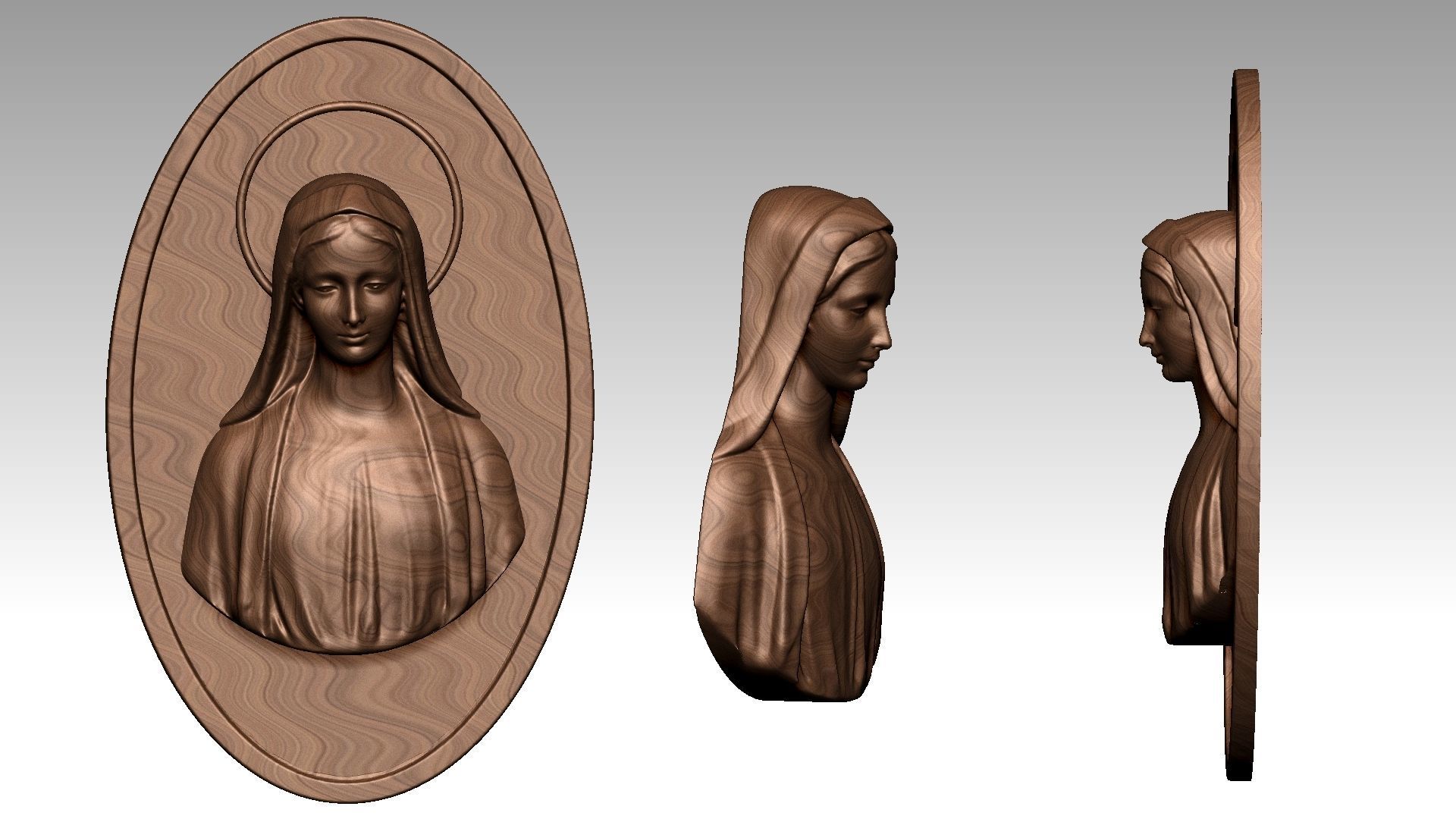 Virgin Mary Relief  3D print model_8