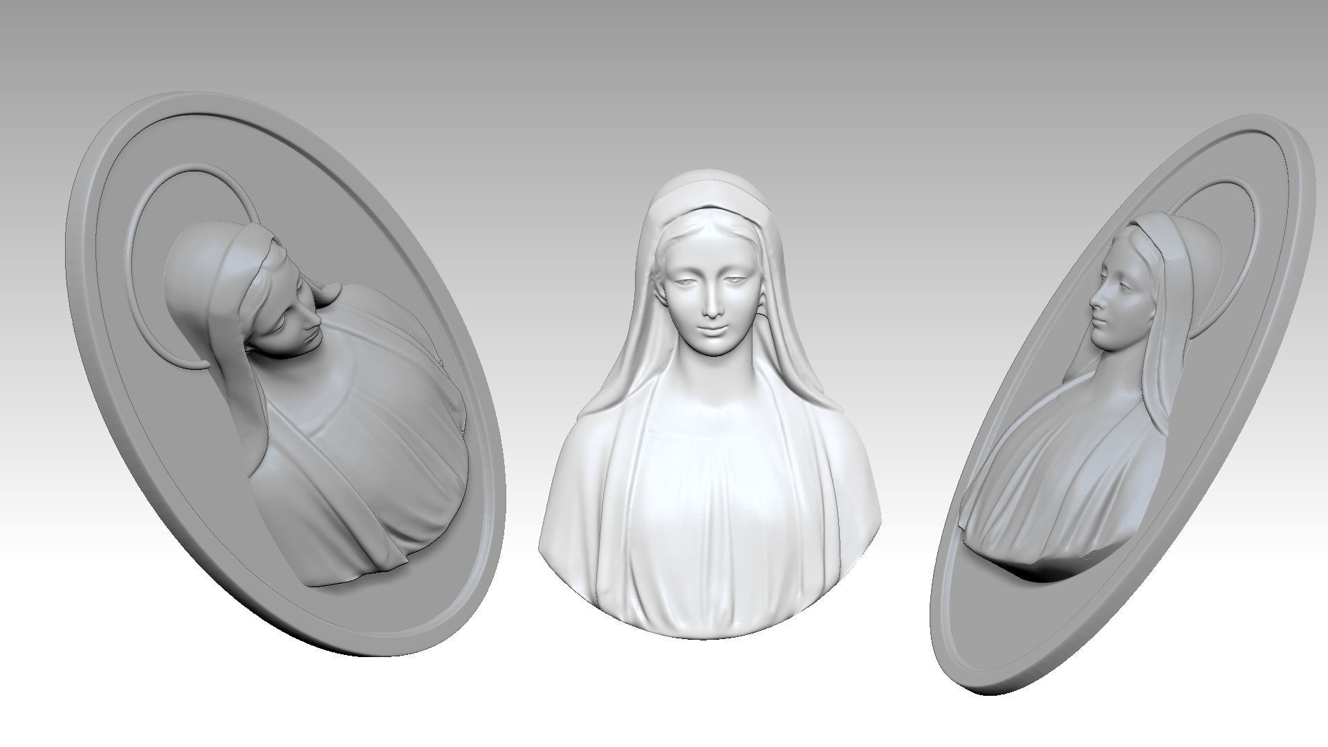 Virgin Mary Relief  3D print model_6