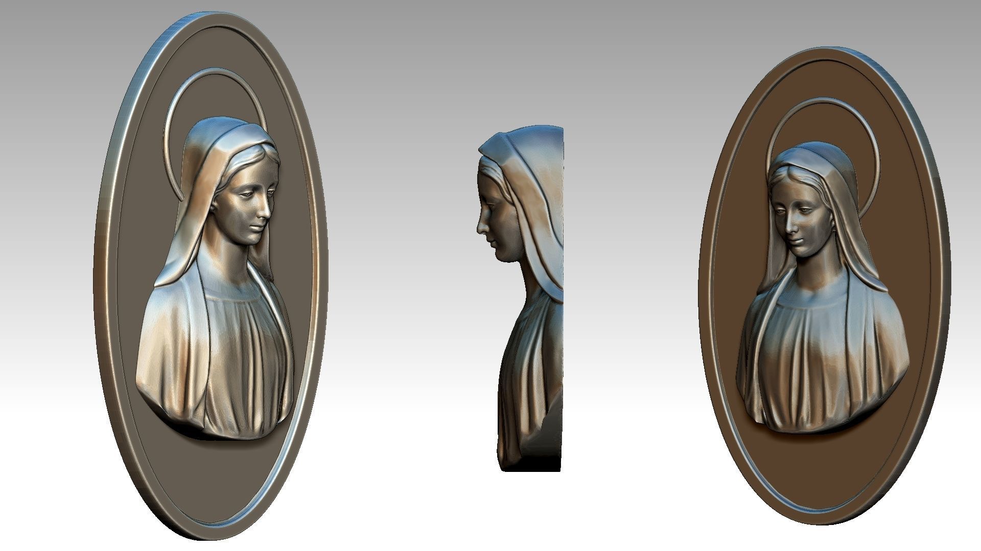 Virgin Mary Relief  3D print model_12