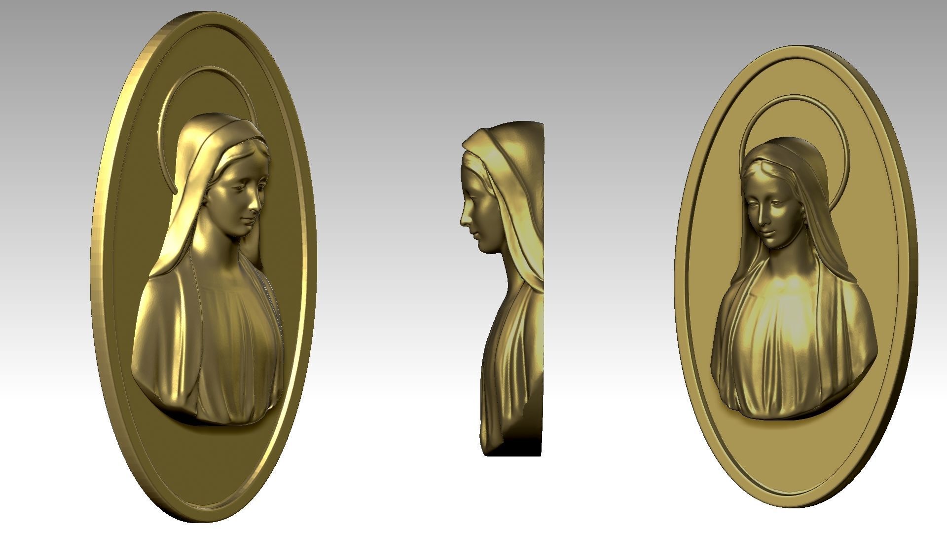 Virgin Mary Relief  3D print model_13