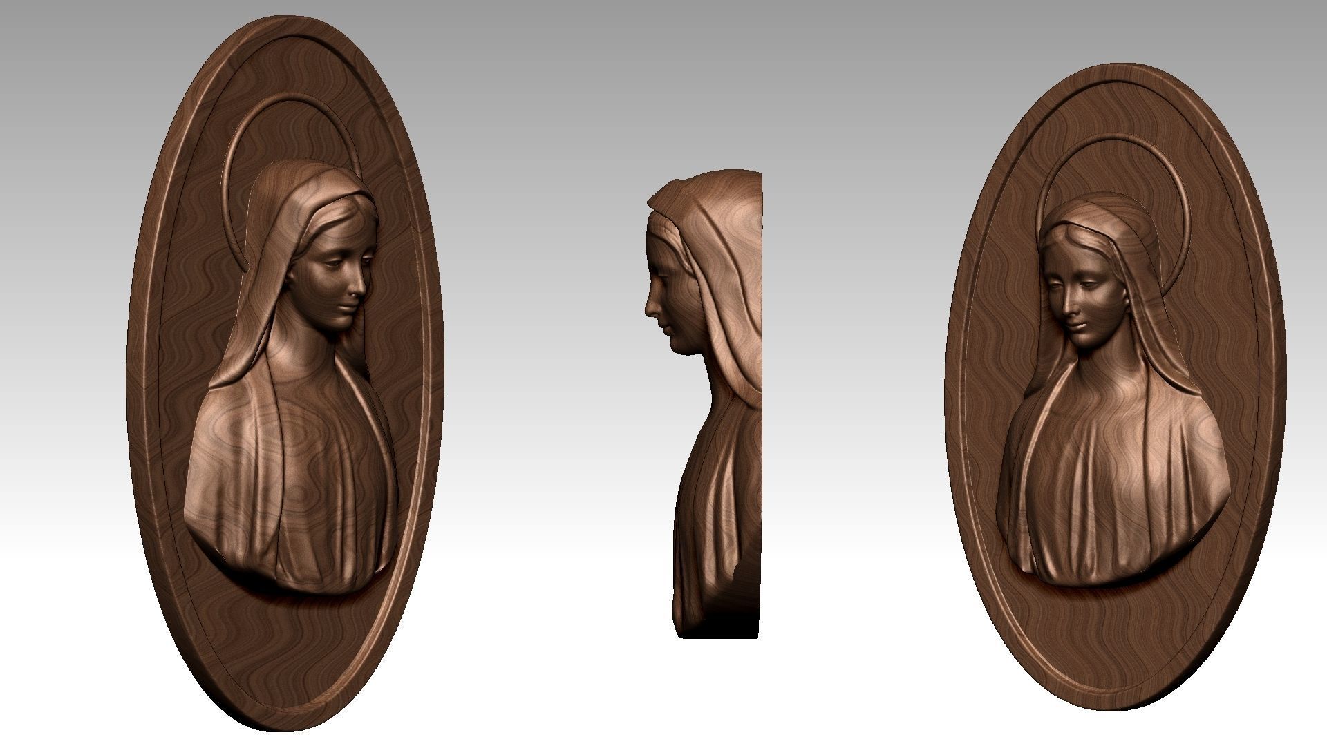 Virgin Mary Relief  3D print model_14