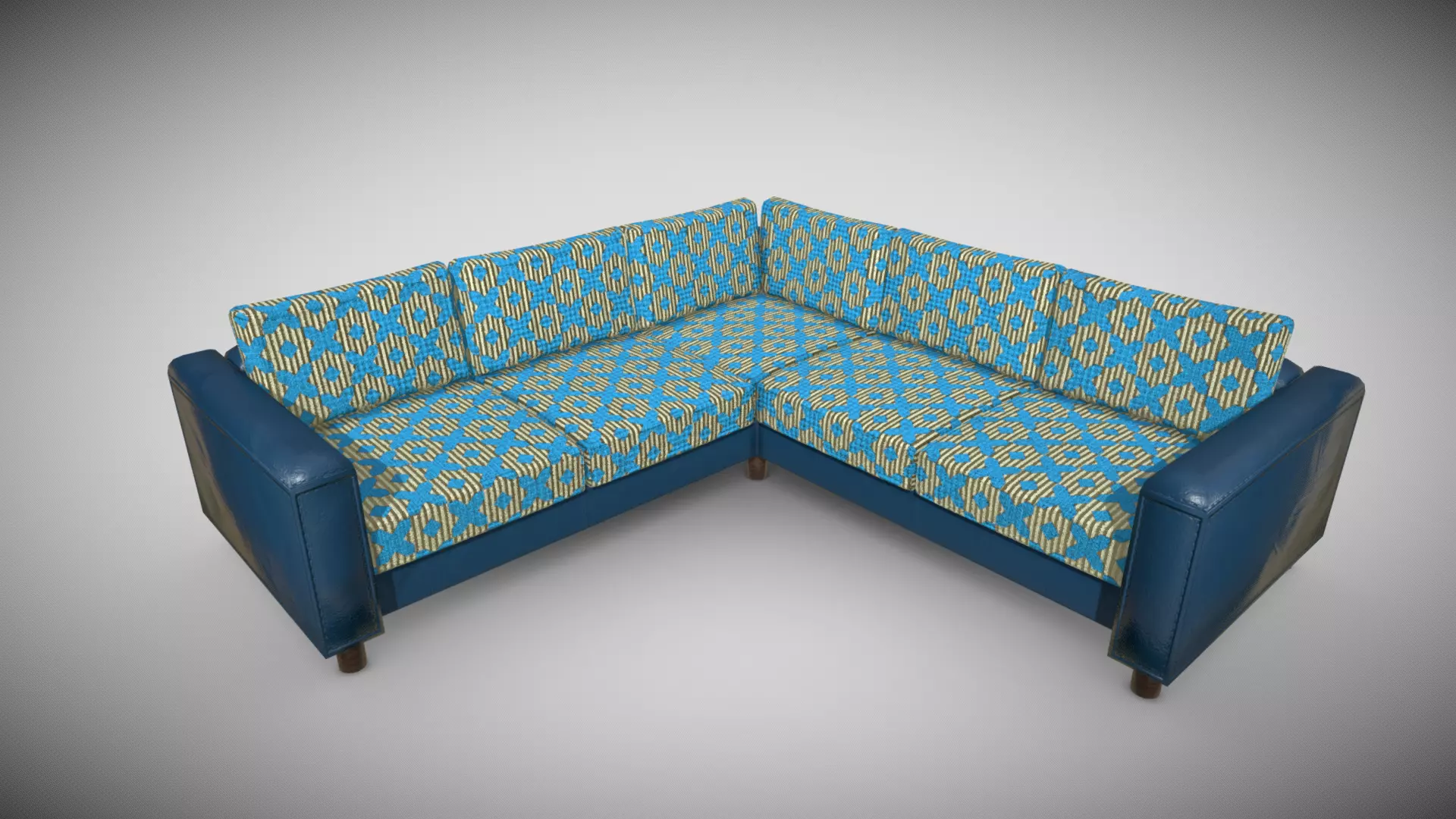 Angled Sofa Low-poly 3D model
