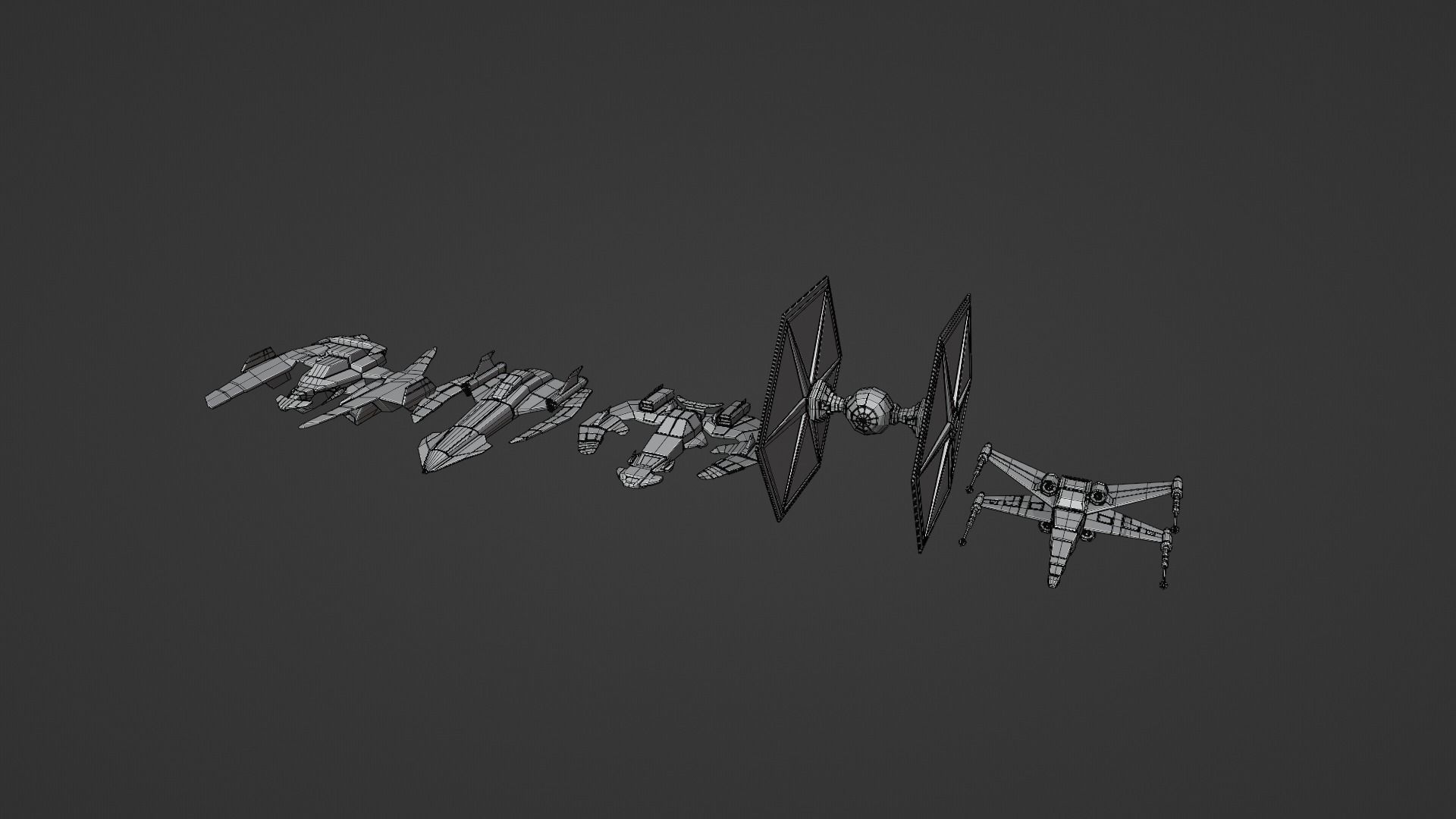 Low-poly spaceships game-ready collection Low-poly 3D model_8