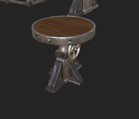 Workshop Desk PBR 4K GameReady Low-poly 3D model_5