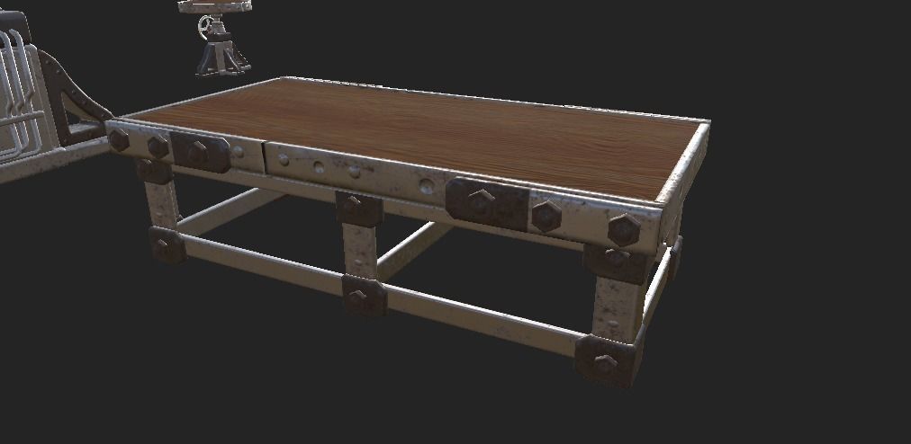 Workshop Desk PBR 4K GameReady Low-poly 3D model_4