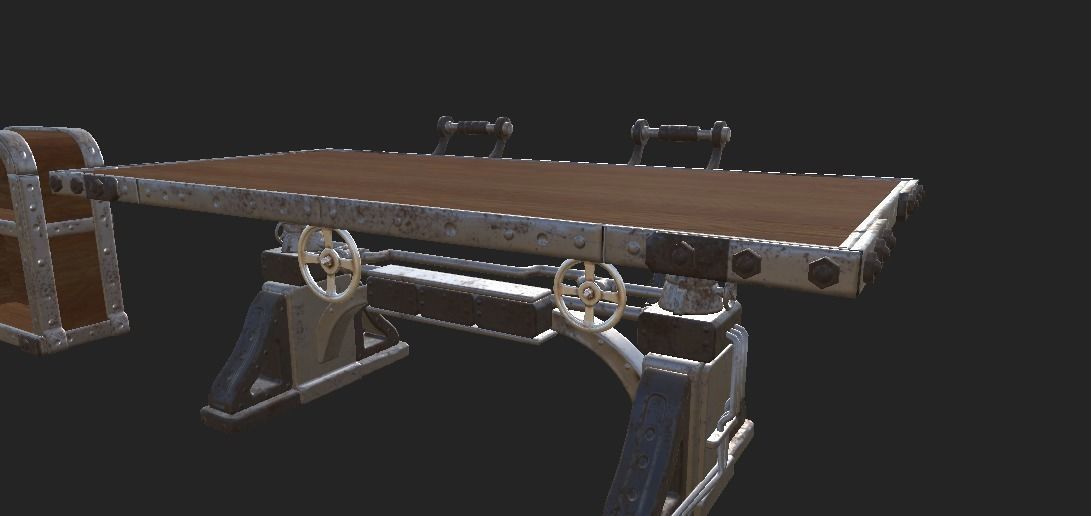Workshop Desk PBR 4K GameReady Low-poly 3D model_3