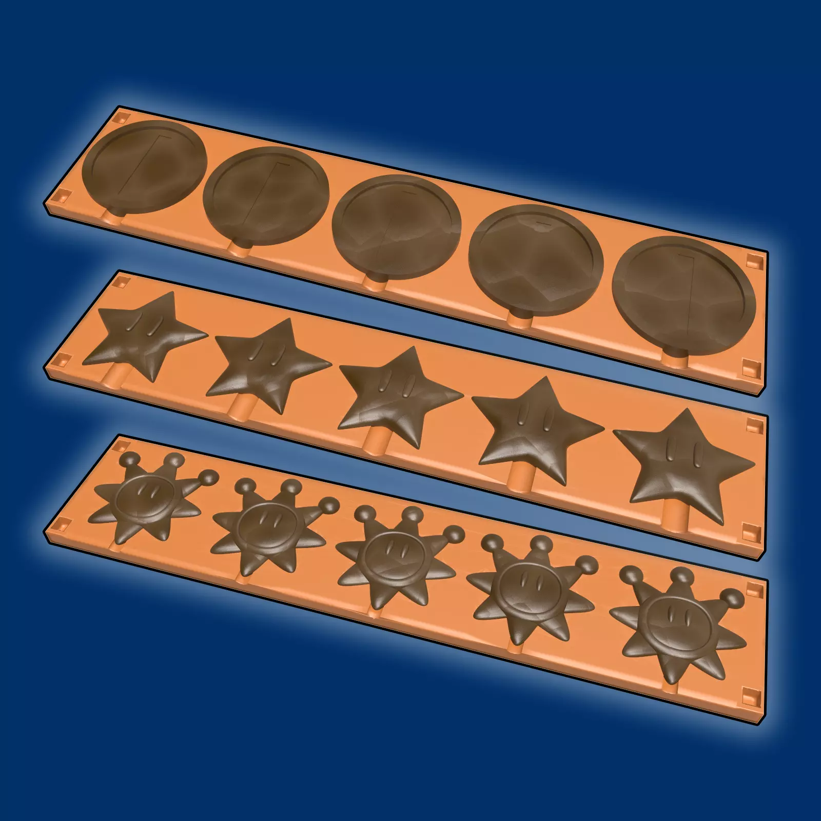 Mario Items Mold PACK - 3D Print 3D print model_0