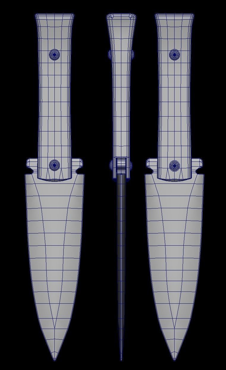 Hunting Knief Low-poly 3D model_2