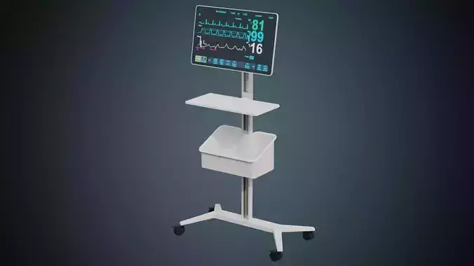 Electrocardiograph Machine 1A Low-poly 3D model