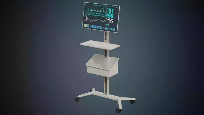 Electrocardiograph Machine 1B Low-poly 3D model