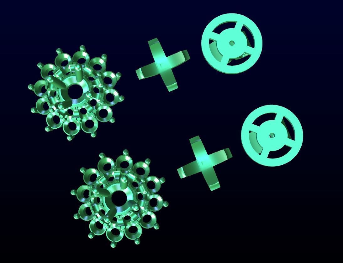 Double Cluster Halo Earrings 1 3D print model_5