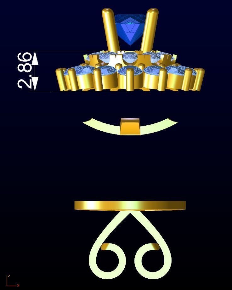 Double Cluster Halo Earrings 2 3D print model_3