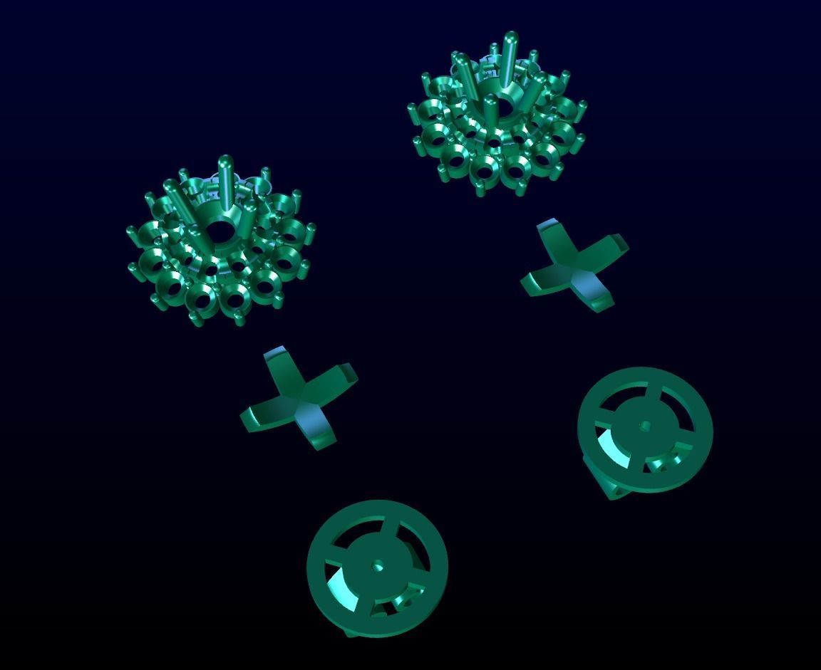 Double Cluster Halo Earrings 2 3D print model_4