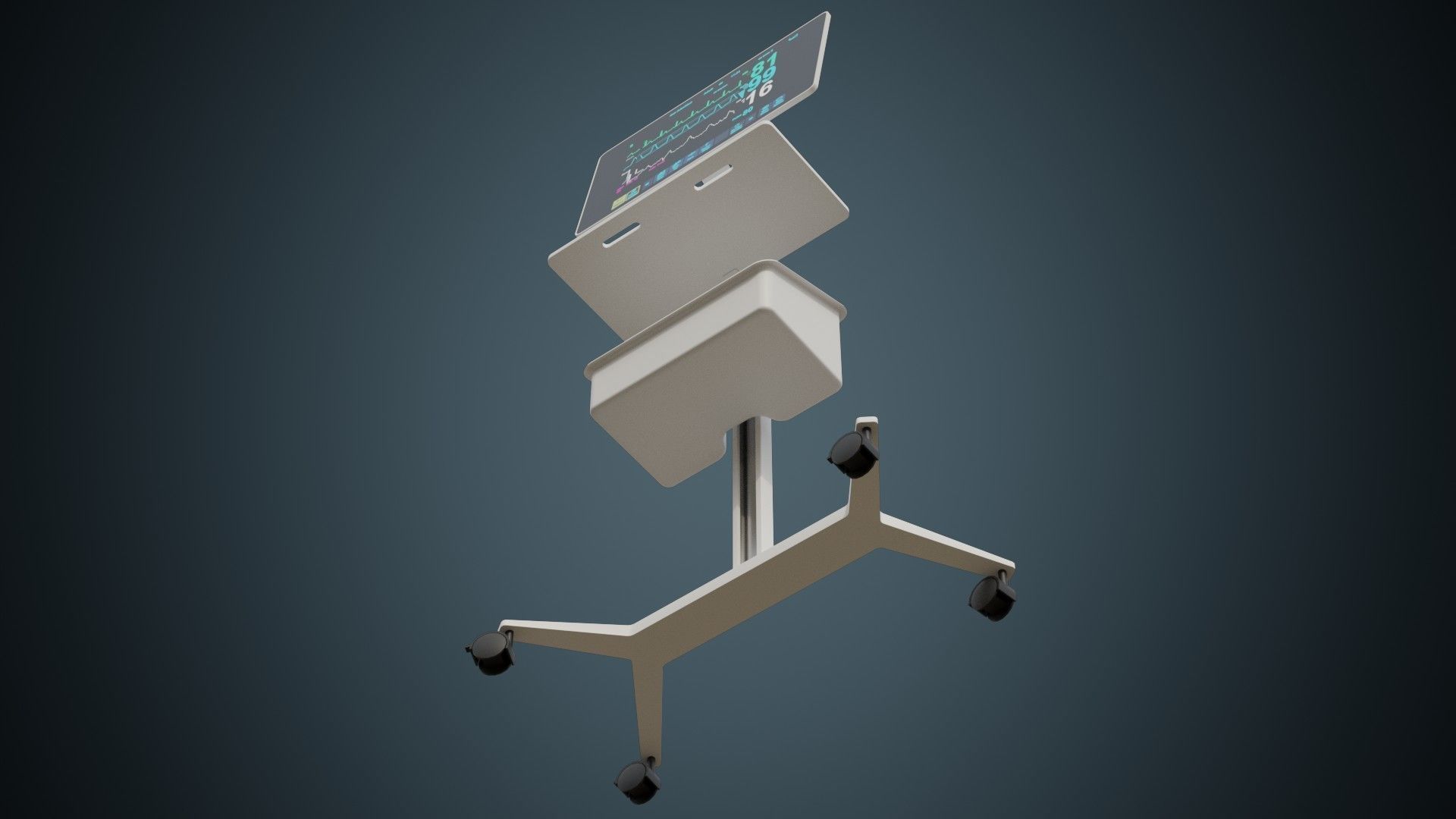Electrocardiograph Machine 1 Basic Low-poly 3D model_4