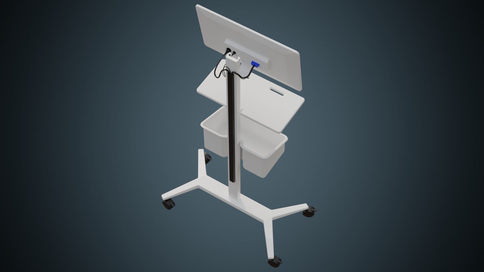 Electrocardiograph Machine 1 Basic Low-poly 3D model_2