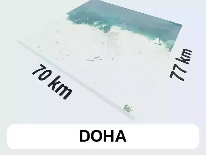 Doha Qatar City Landscape 3D Model
