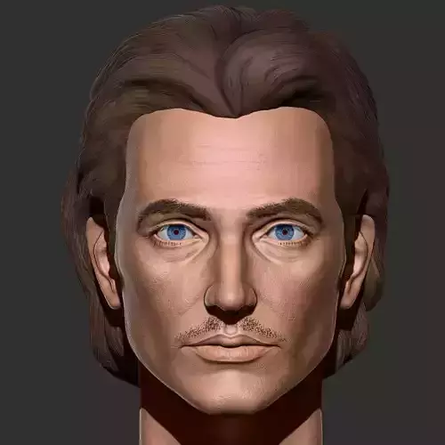 realistic male head 3D model