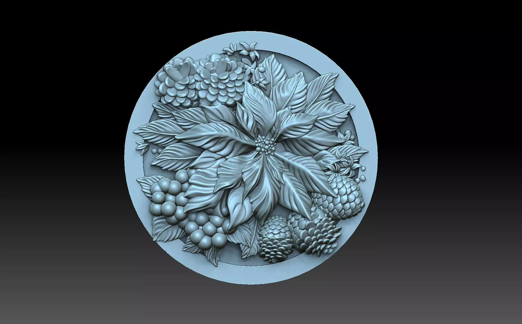 Decorative panel with flowers 3D print model_0