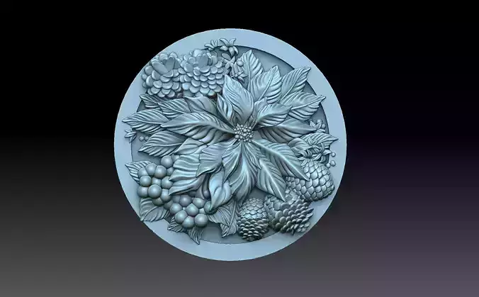 Decorative panel with flowers 3D print model