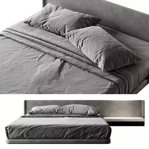 Bed 5 with shelf in middle 3D model