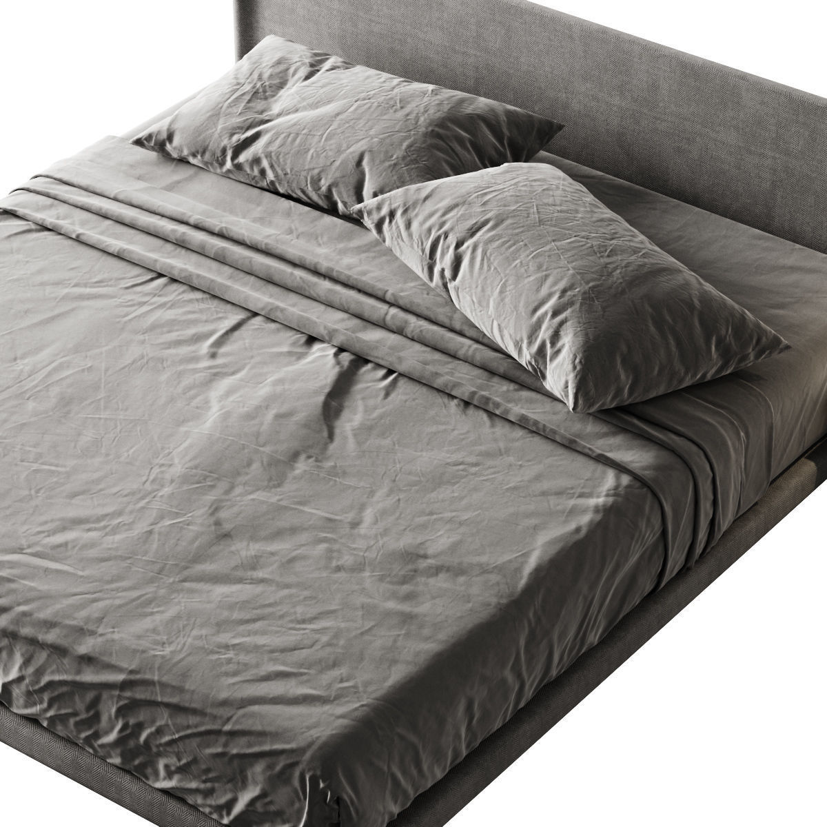 Bed 5 with shelf in middle 3D model_4