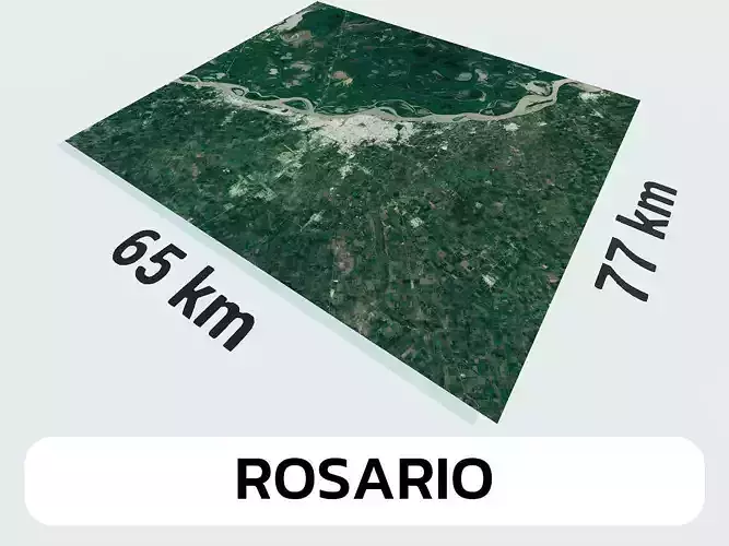 Rosario Argentina City Landscape 3D Model