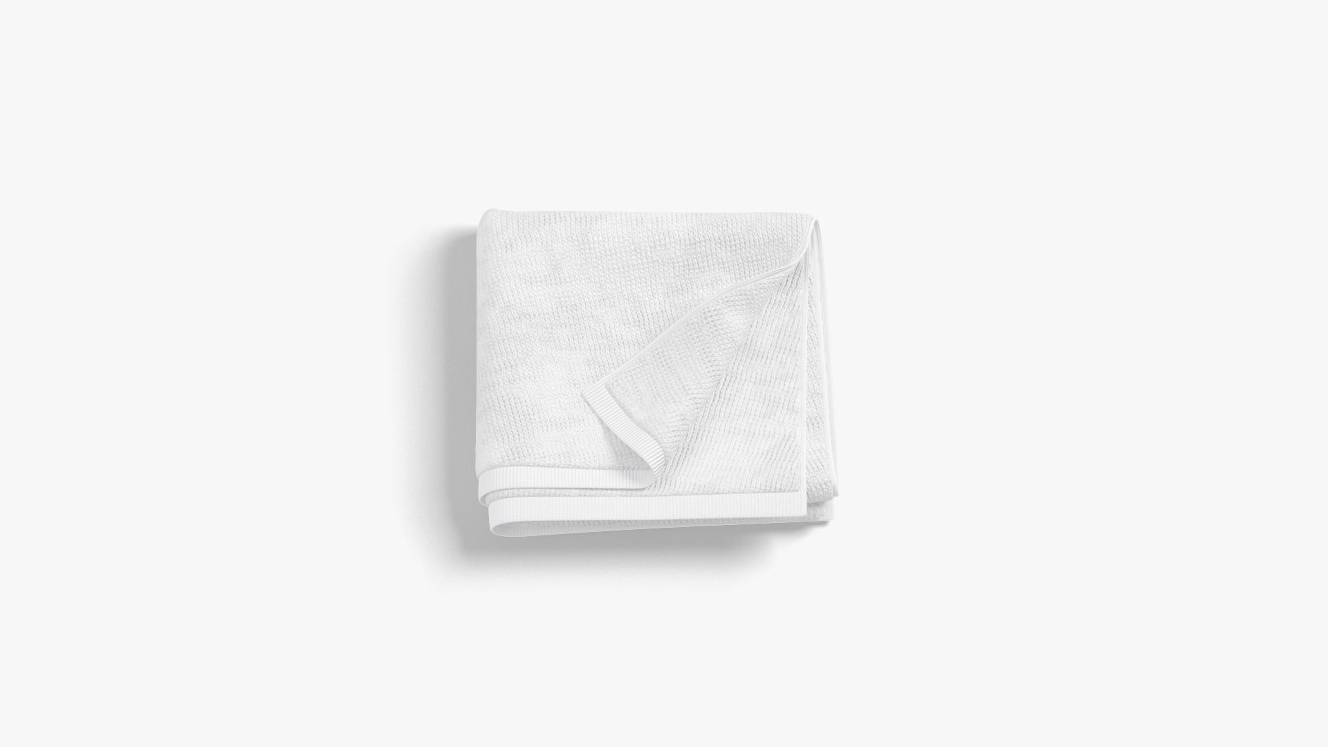 White Folded Bath Towel - terry shower beach towel Low-poly 3D model_1