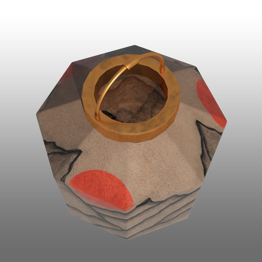 Painted-mountain Paper Lantern 3D model_3