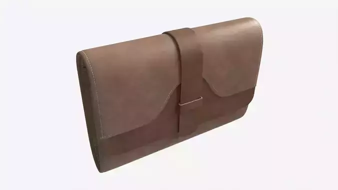 Leather Wallet for Women Brown 3D model