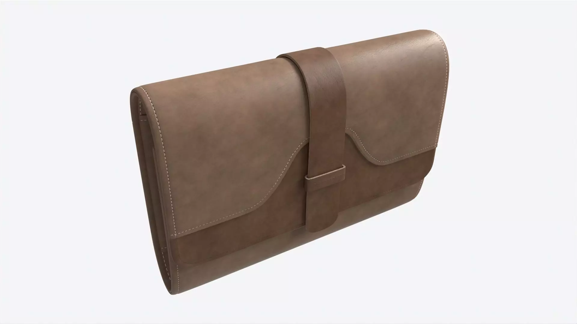 Leather Wallet for Women Brown 3D model_0