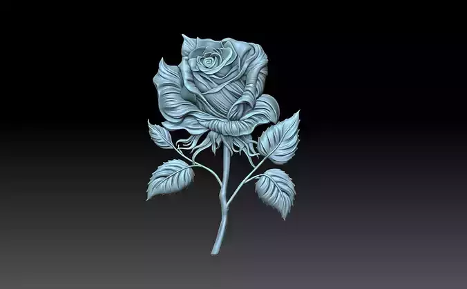 Rose flower 3D print model