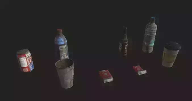 Trash PBR 4K GameReady soda cans