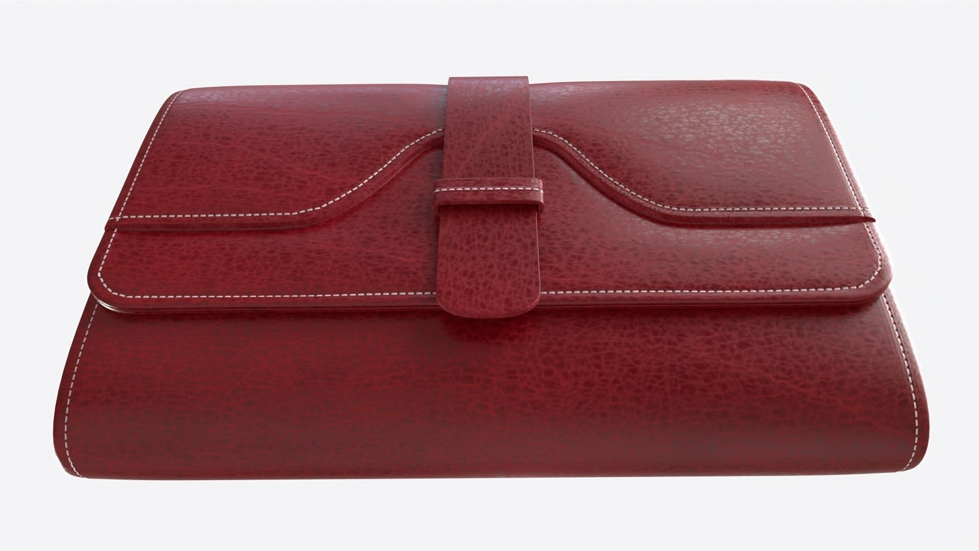 Leather Wallet for Women Red 3D model_3