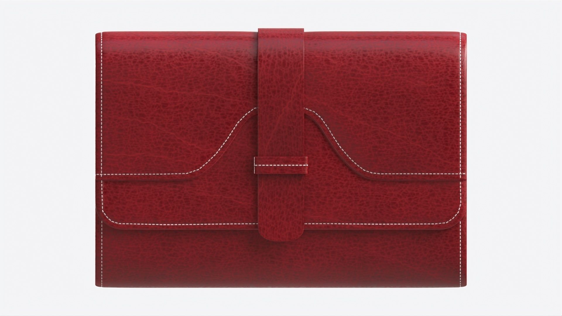 Leather Wallet for Women Red 3D model_4