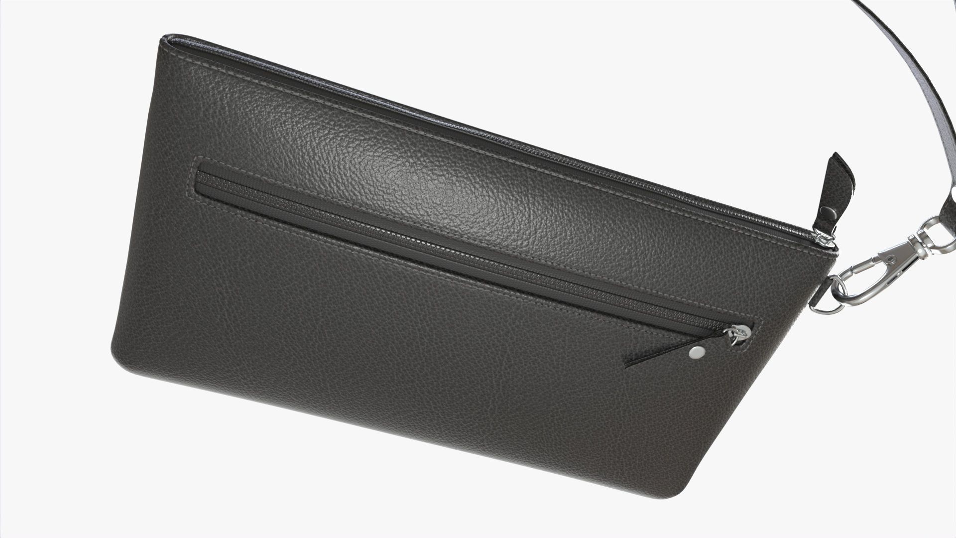 Leather Wallet for Women with Wrist Strap 3D model_3