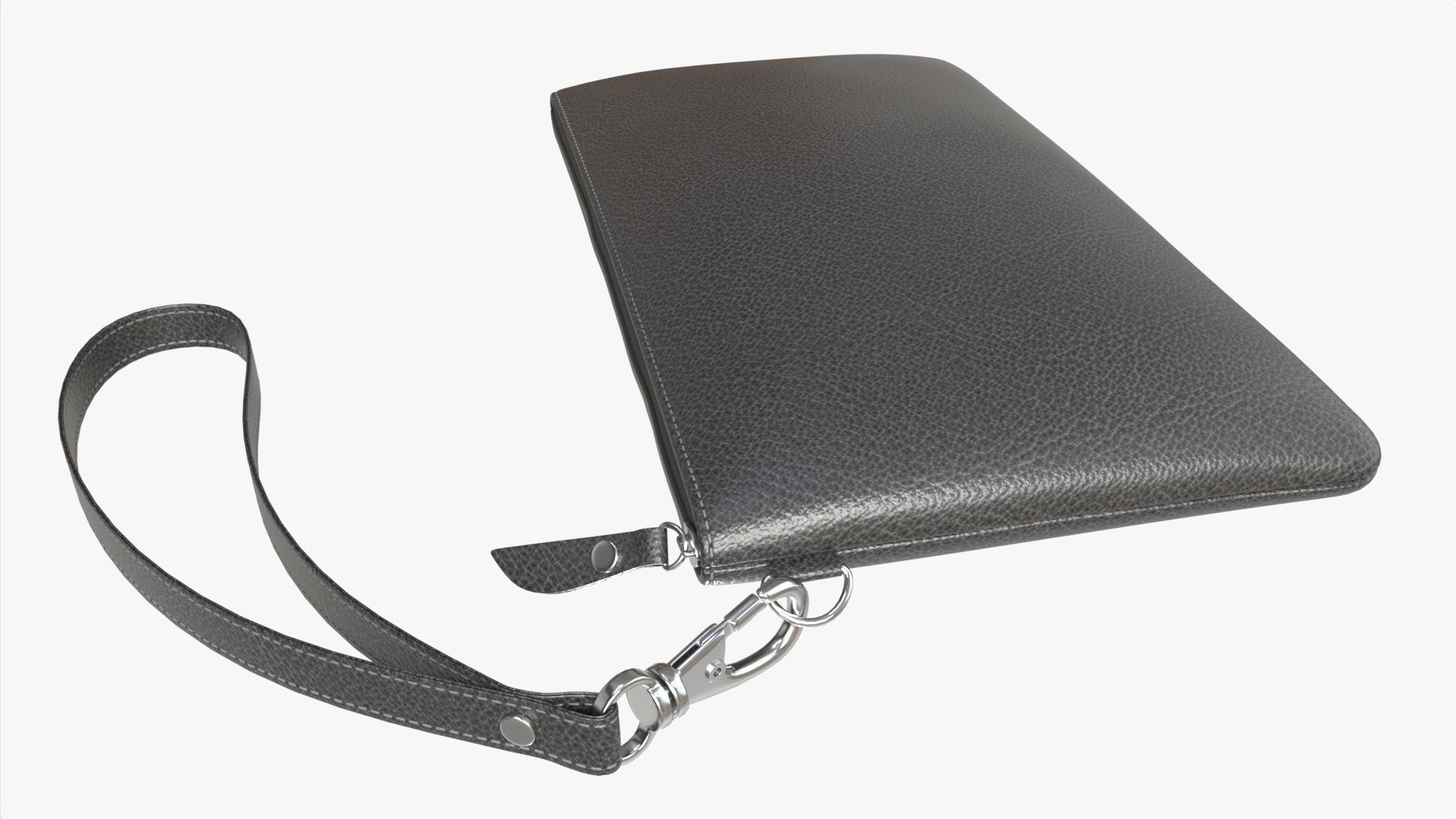 Leather Wallet for Women with Wrist Strap 3D model_2