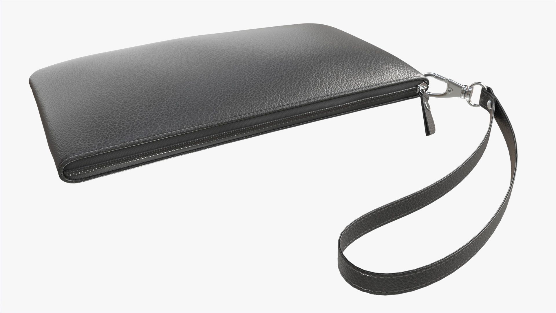 Leather Wallet for Women with Wrist Strap 3D model_1