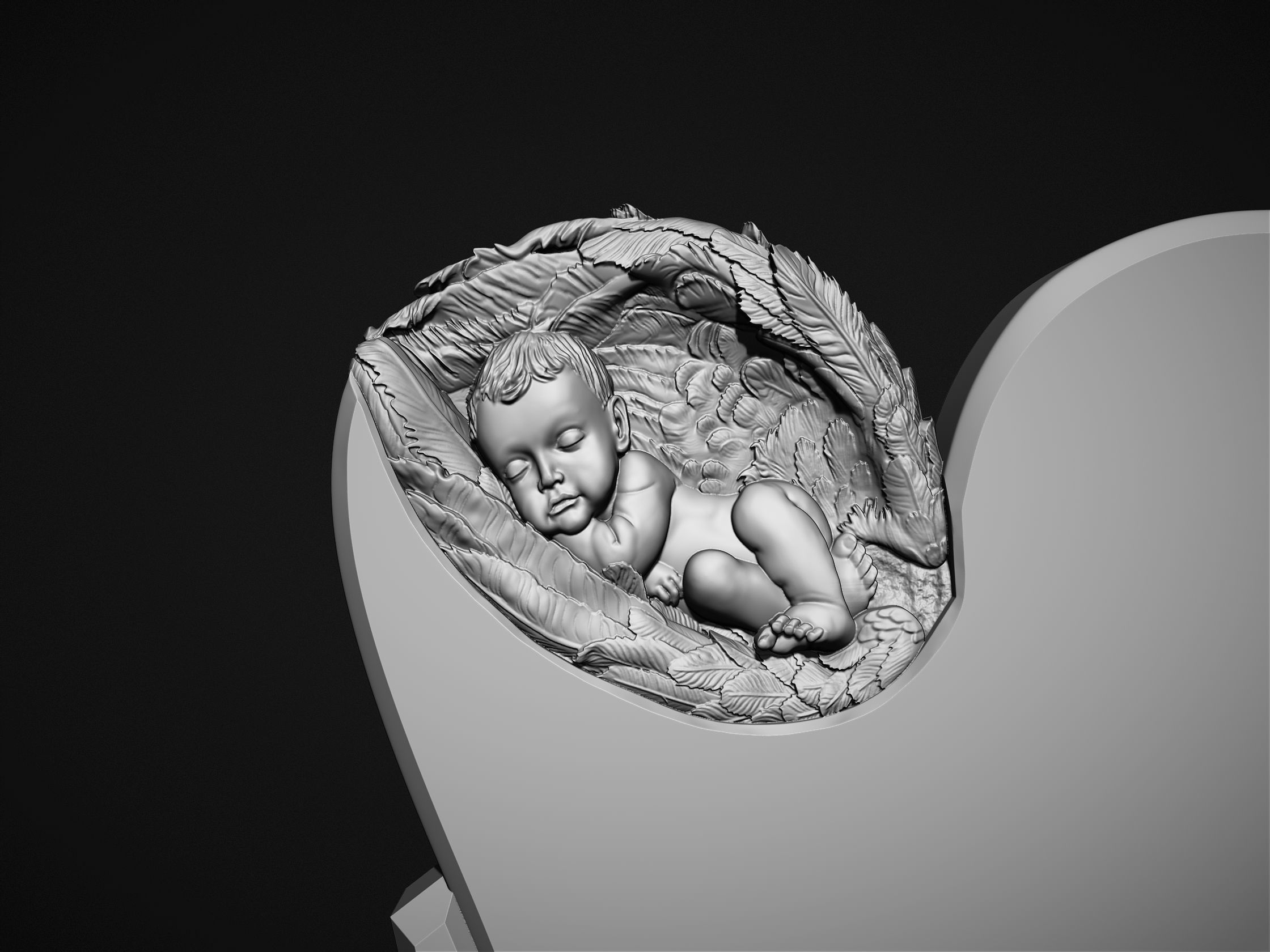Sleeping Baby Angel Monuments 3D print model_11