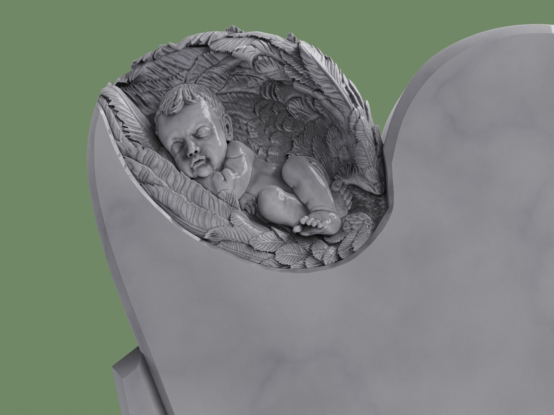 Sleeping Baby Angel Monuments 3D print model_5