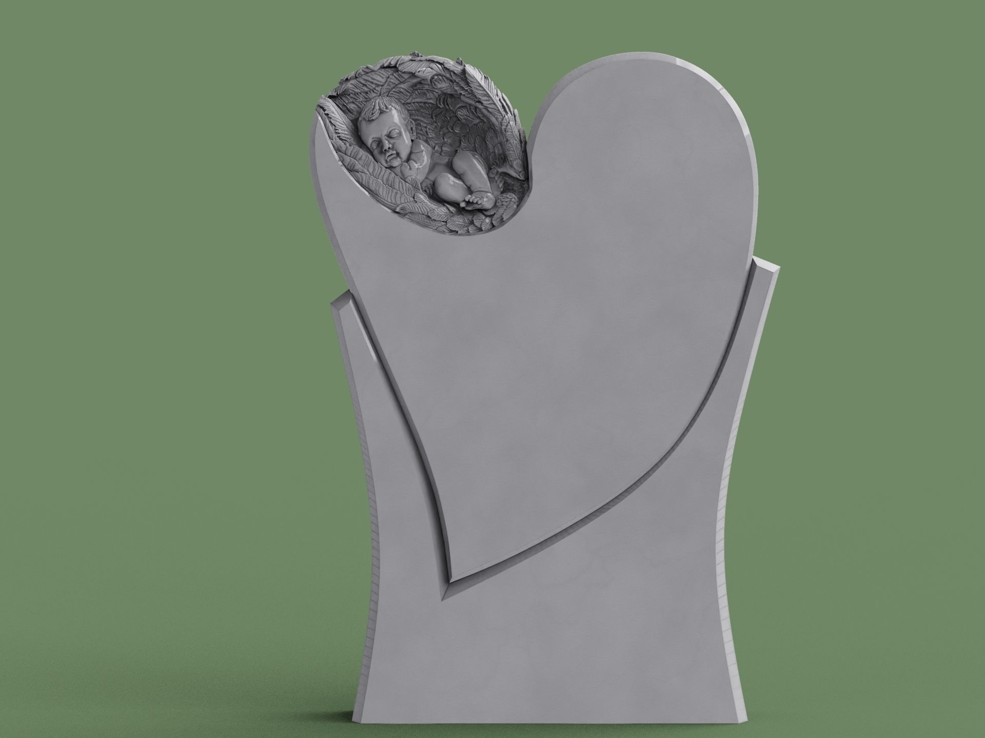 Sleeping Baby Angel Monuments 3D print model_3