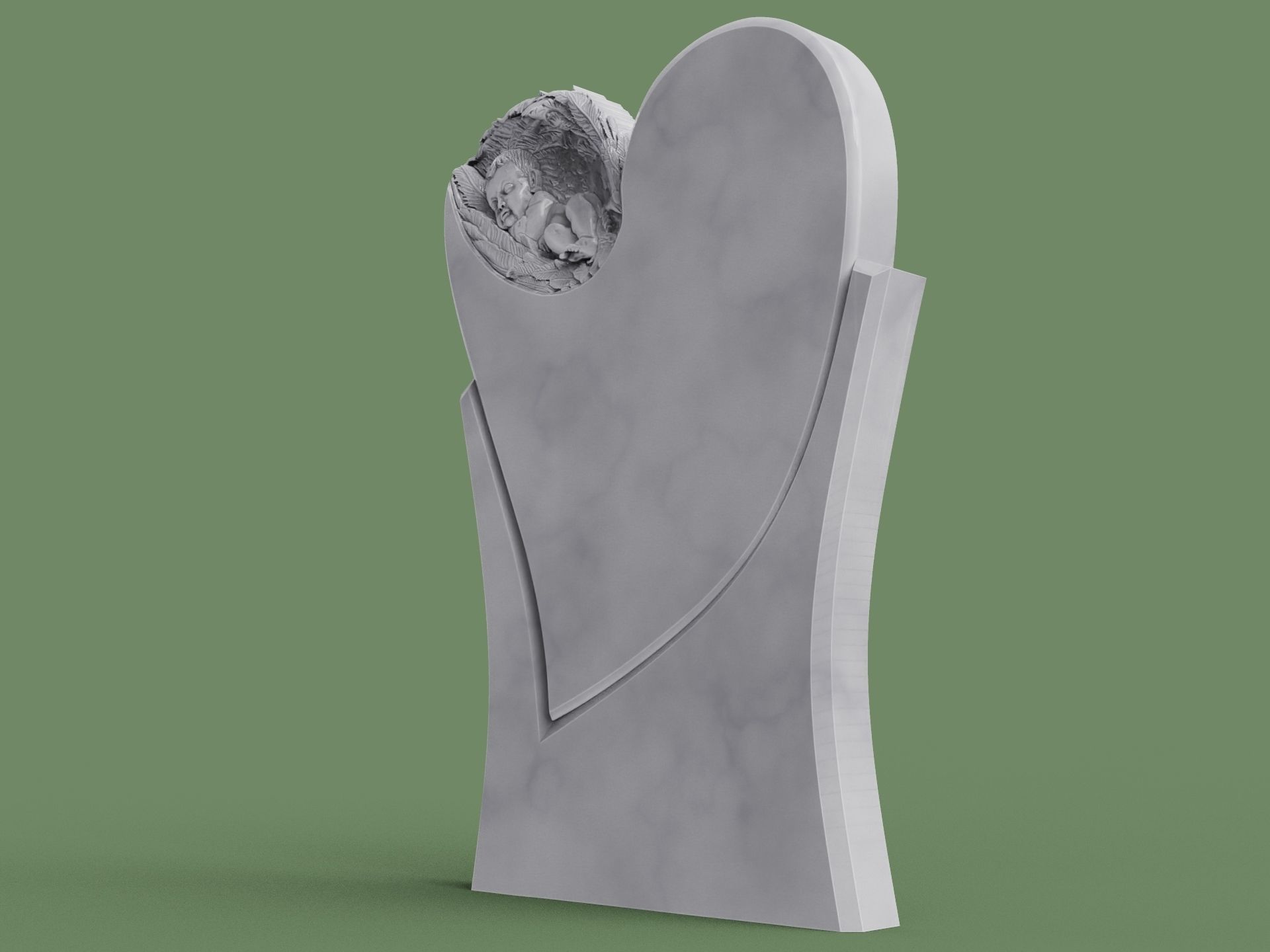 Sleeping Baby Angel Monuments 3D print model_2