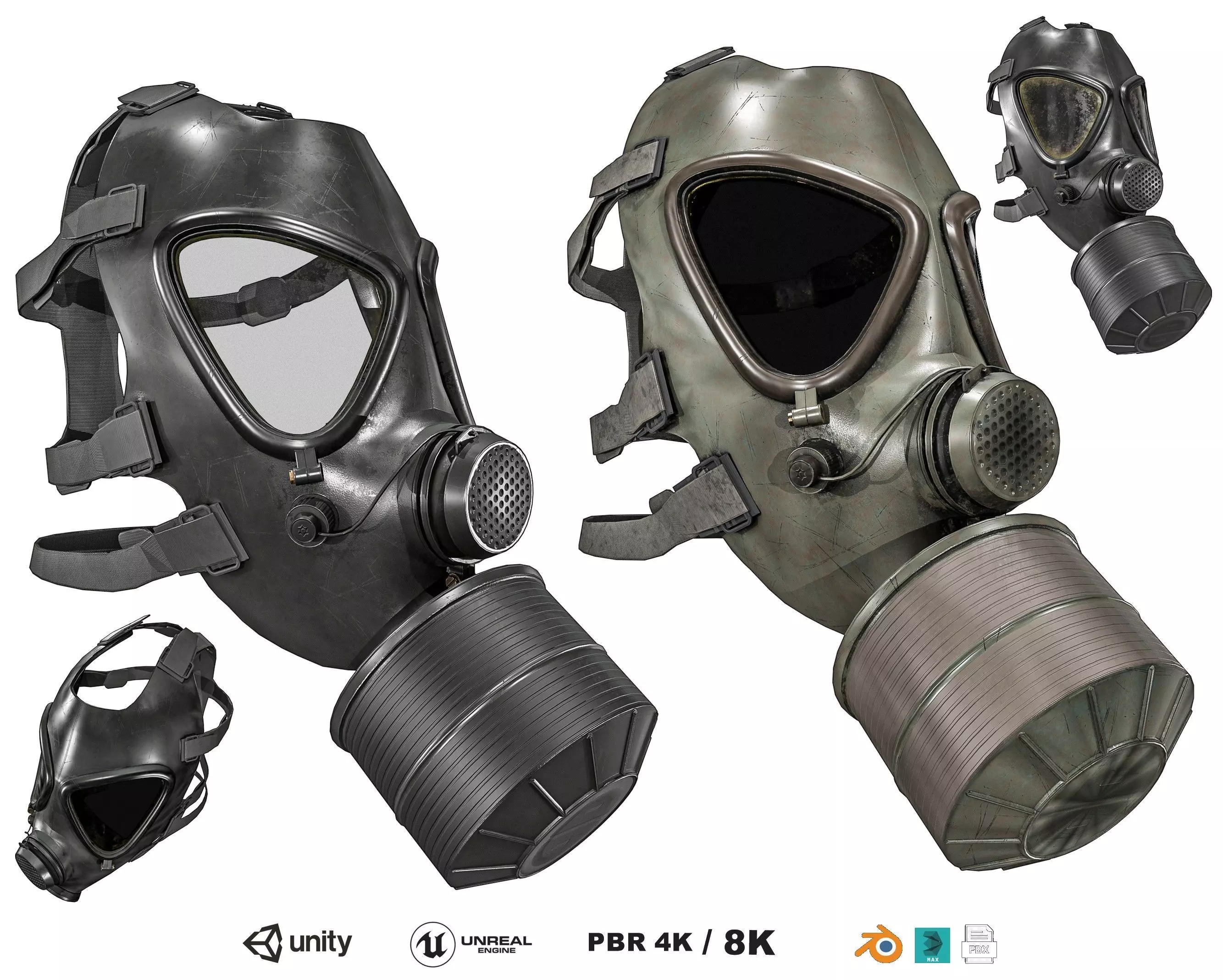 Gas Mask 2 M85 Low-poly 3D model_0