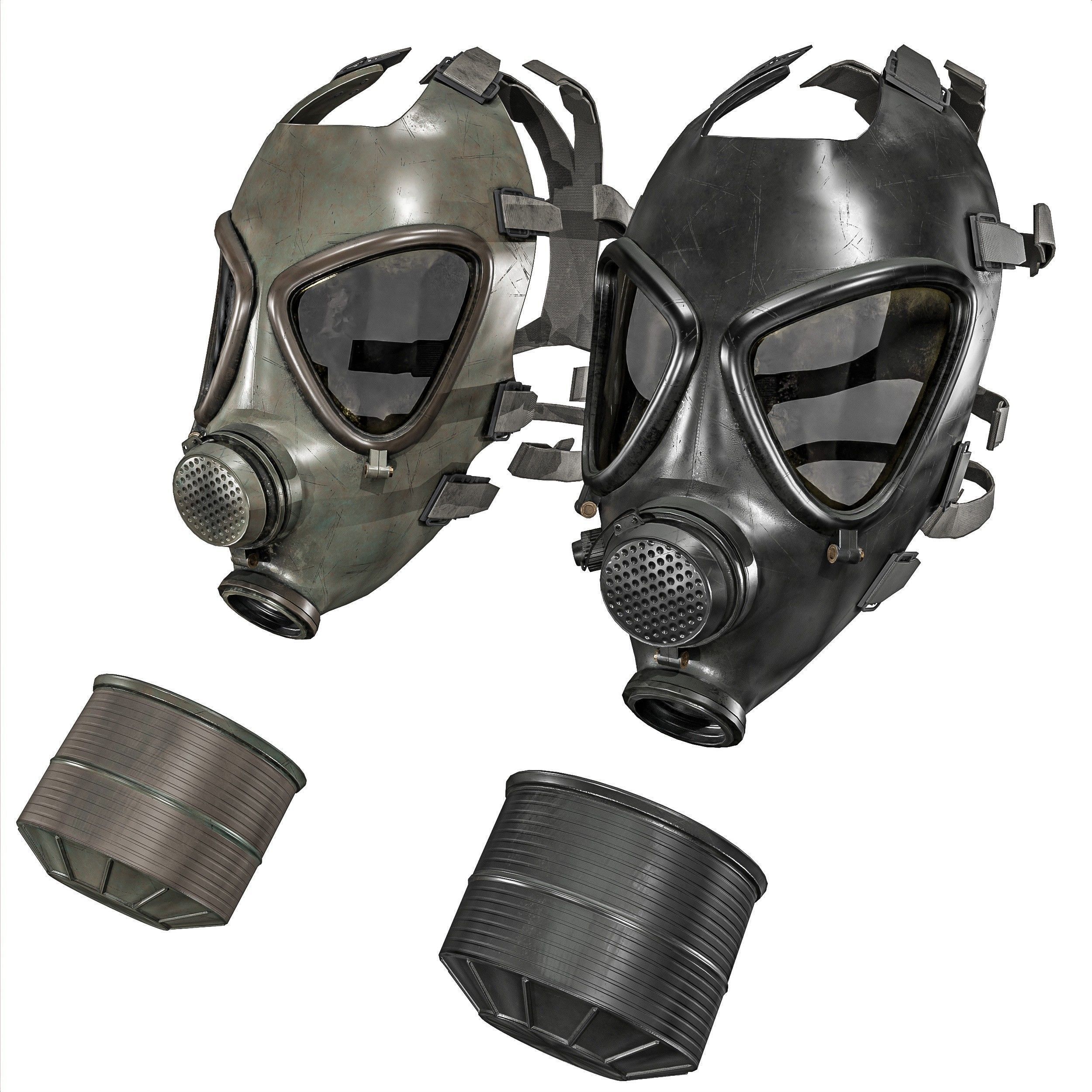 Gas Mask 2 M85 Low-poly 3D model_4