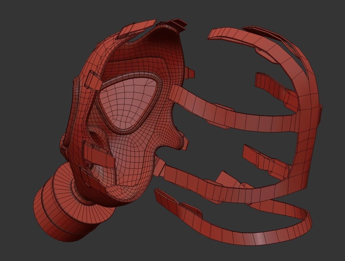 Gas Mask 2 M85 Low-poly 3D model_31