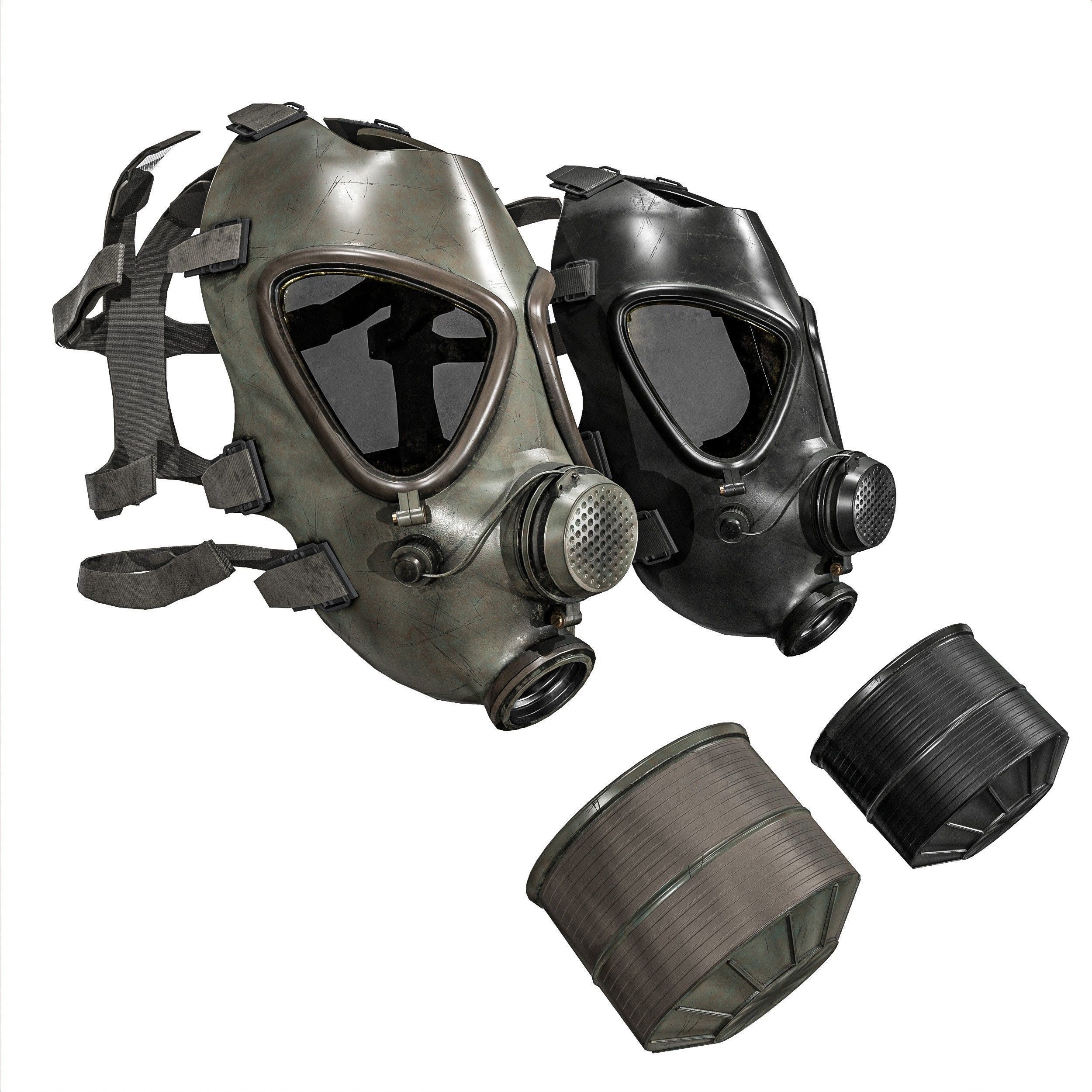Gas Mask 2 M85 Low-poly 3D model_7