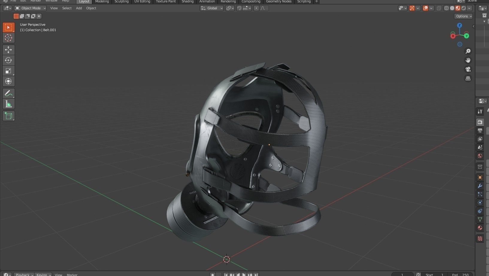 Gas Mask 2 M85 Low-poly 3D model_30