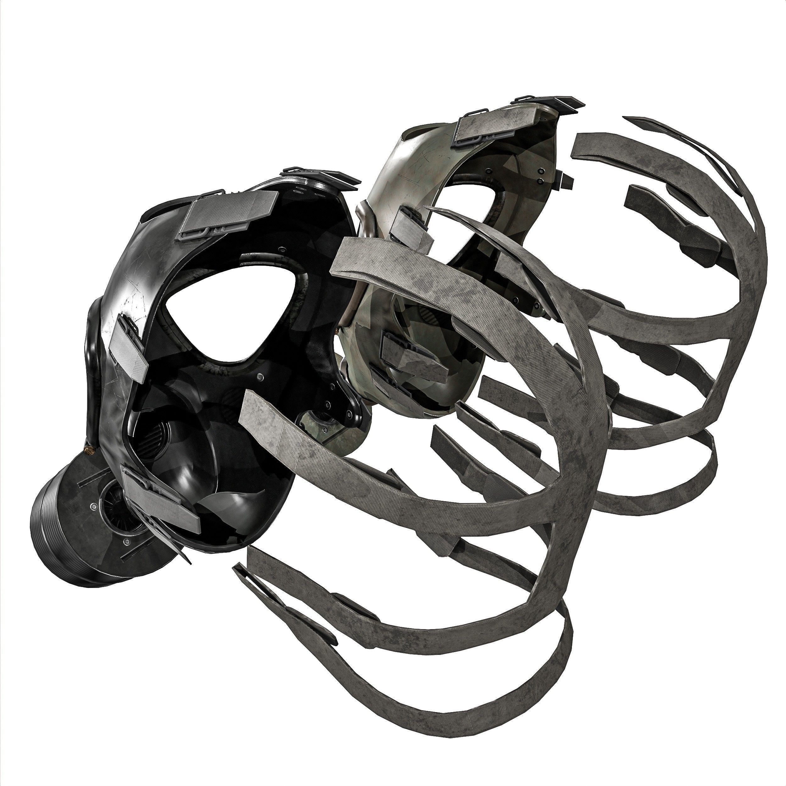 Gas Mask 2 M85 Low-poly 3D model_27