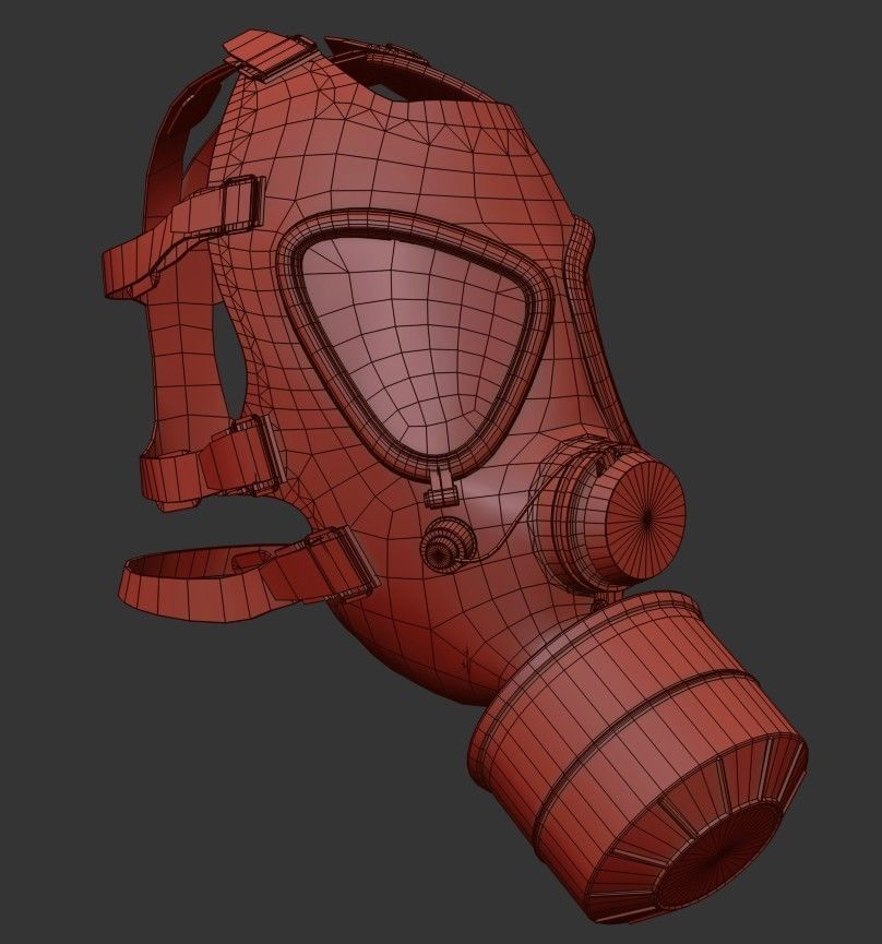 Gas Mask 2 M85 Low-poly 3D model_33